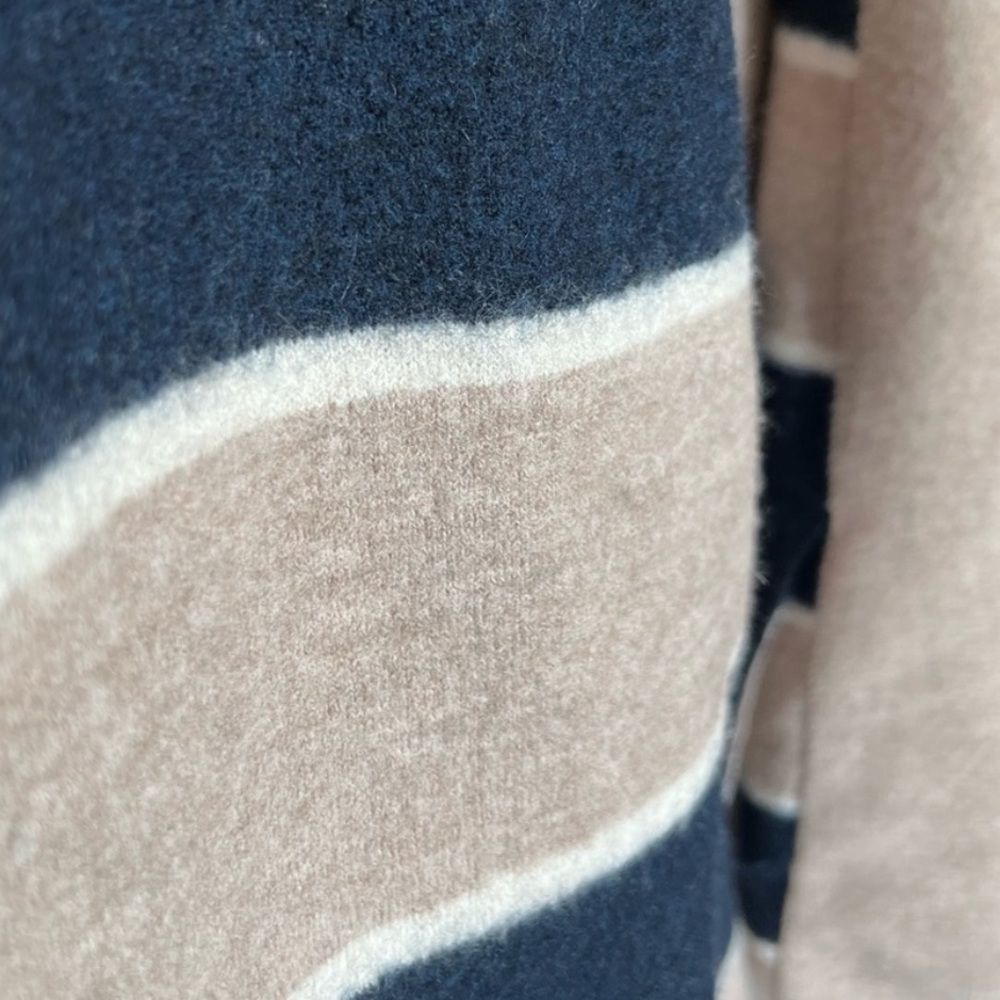 NWT Madewell Striped Ballard Sweater Coat | Merino Wool | Tan/Blue | Medium - Picture 5 of 5